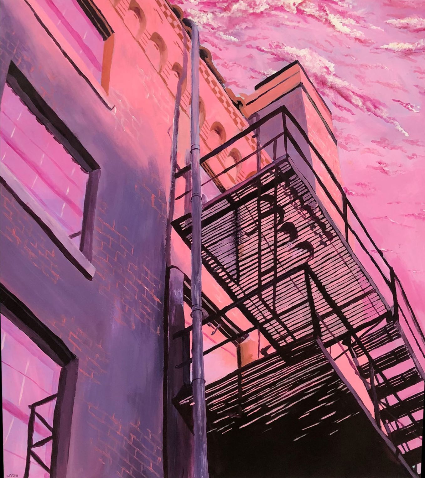 Sunset on the fire escape